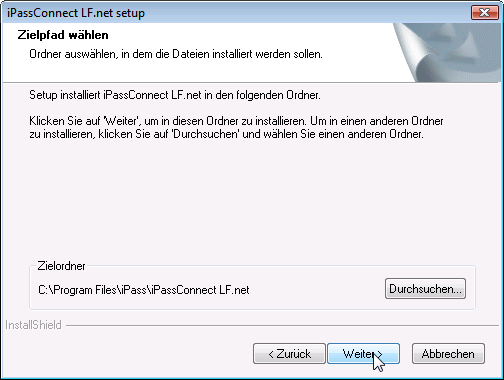 Setup - Zielpfad